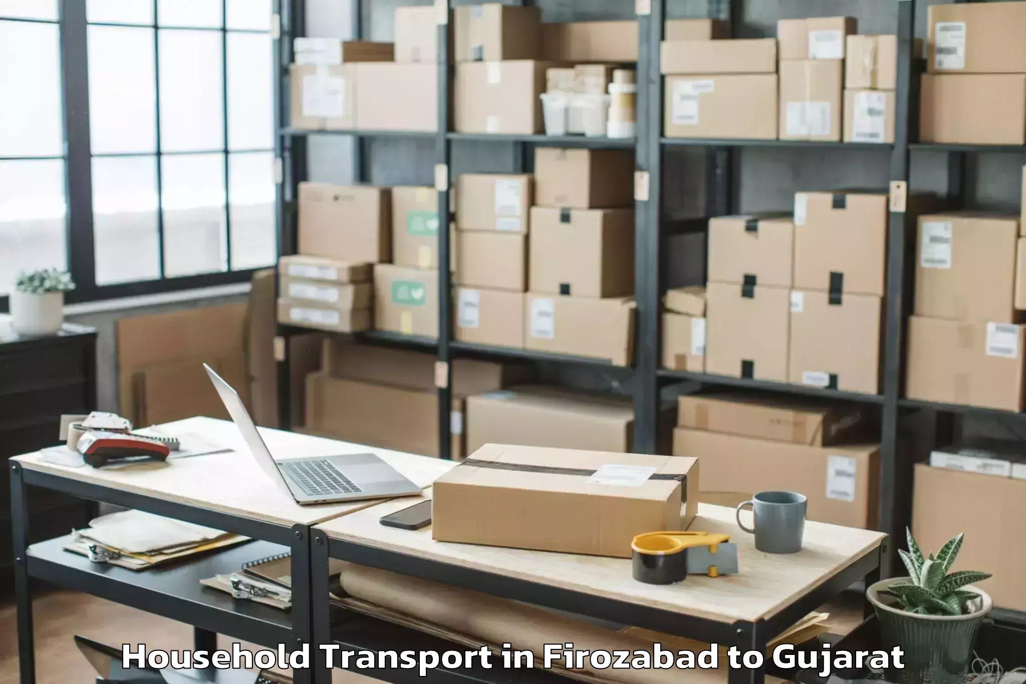 Quality Firozabad to Kandla Port Household Transport